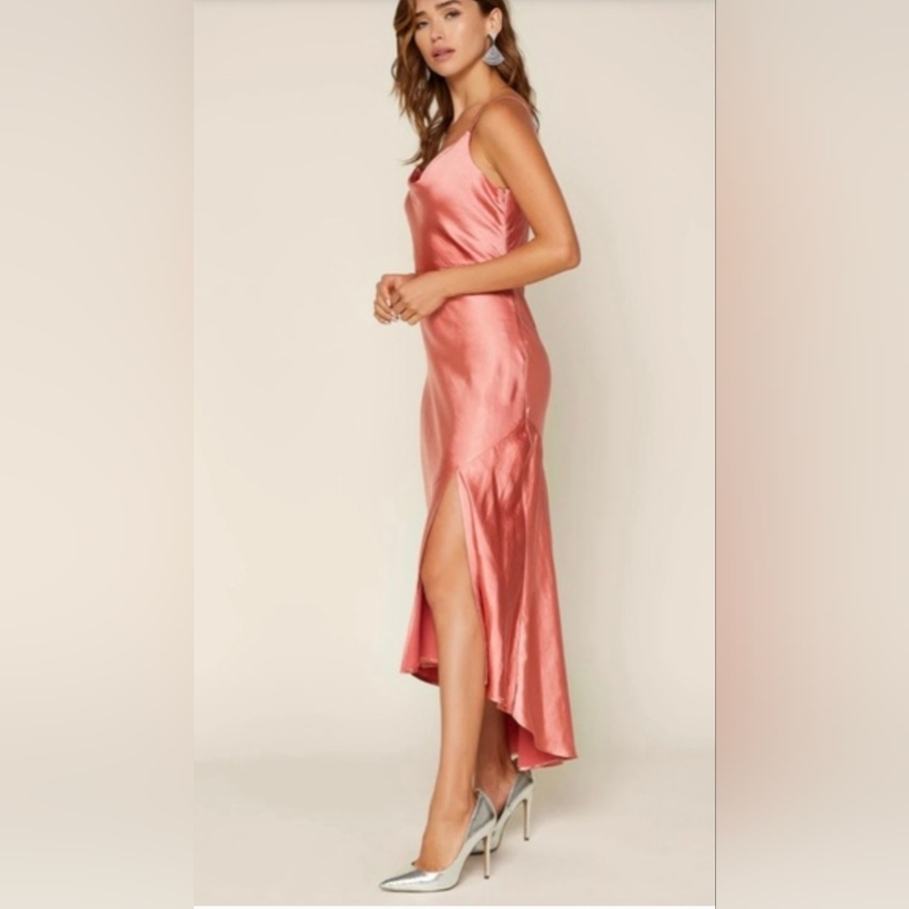 Skies Are Blue Pink Satin‎ Slip Dress - Size Small